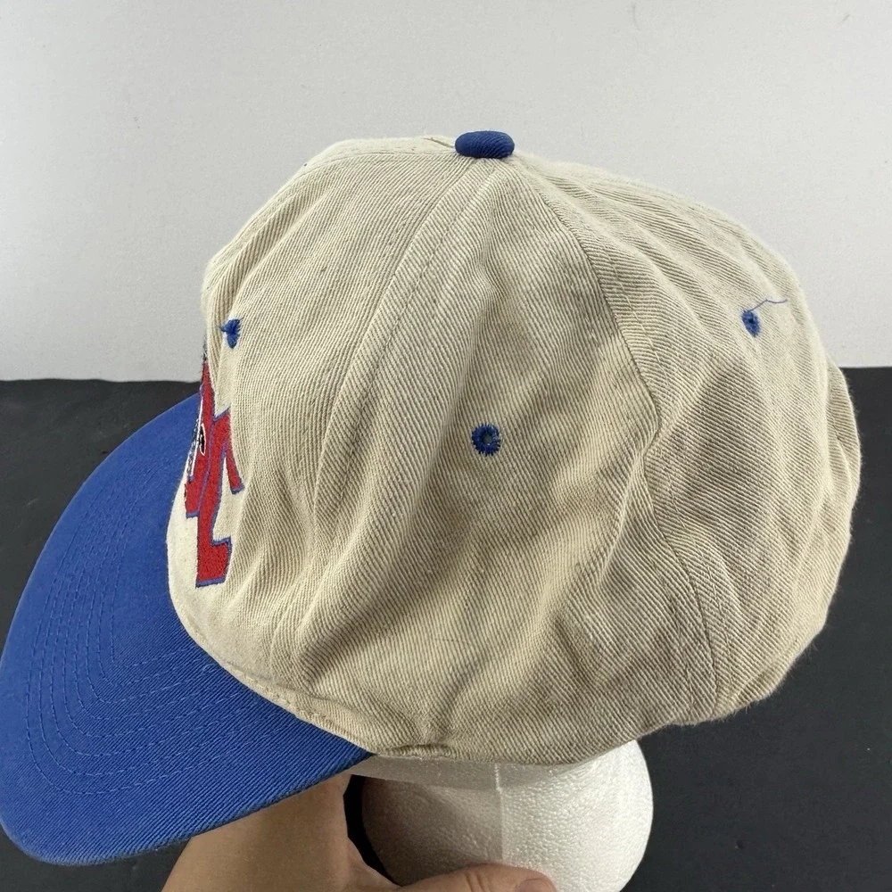 VINTAGE AC/DC Hat Cap Snap Back Blue White Embroidered Graphic Band Mens 90s